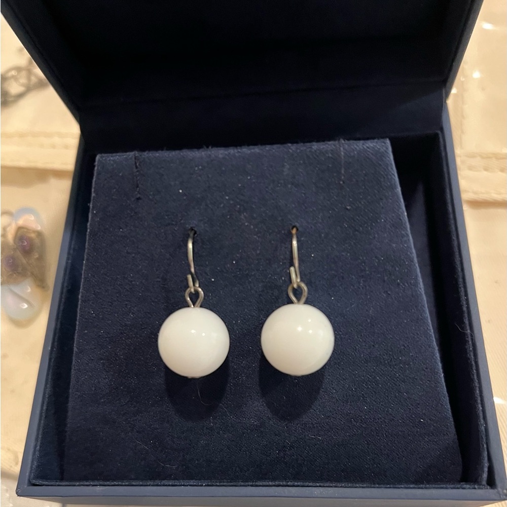 White Drop Earrings